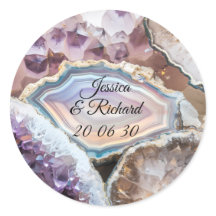 Geode Crystal Wedding Personalized Sticker