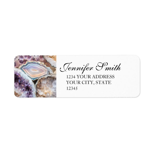 Geode Crystal Wedding Return address Labels  (Vorne)