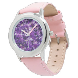 Géode de cristal d'Améthyste pourpre Géode Montre 