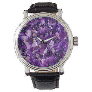 Géode de cristal d'Améthyste pourpre Géode Montre