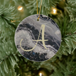 Géode de Noël initial personnalisé ornement cérami