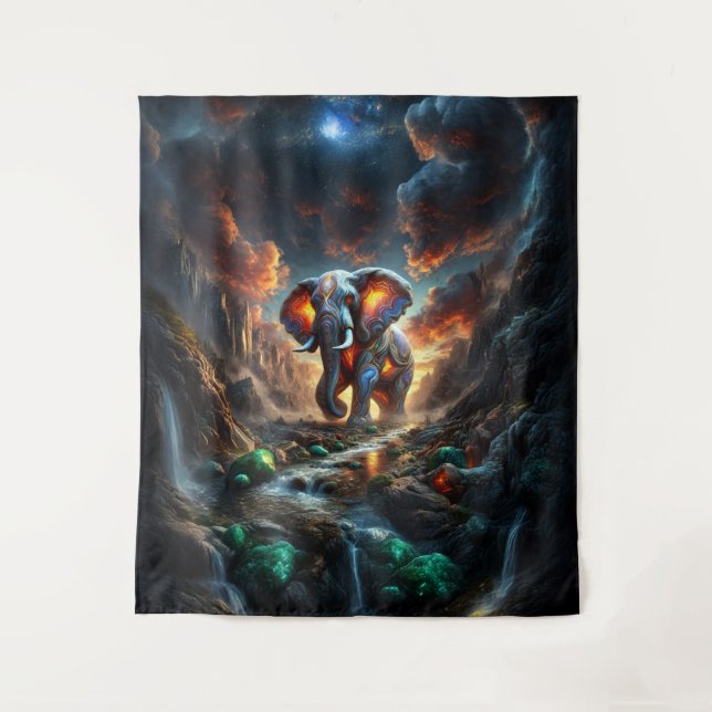 Geode Elephant 01 Wandteppich (Vorderseite)