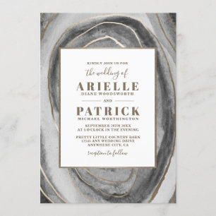 Geode Gemstone Agate Mariage Invitations