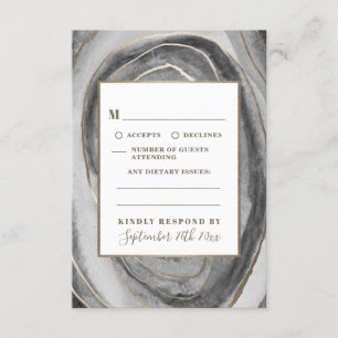 Géode Gemstone Agate Wedding Cartes RSVP