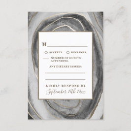 Geode Gemstone Agate Wedding RSVP Cards Karte