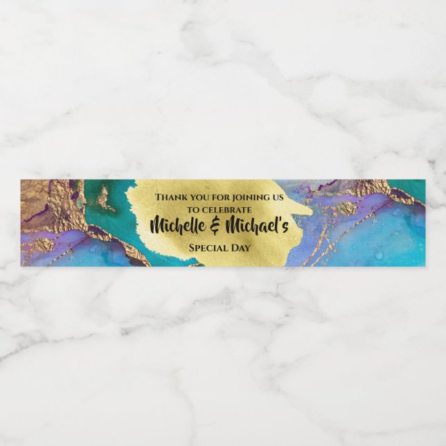 Geode Imitate goldblau agofarbene Pfauenchic (Einzelnes Label)