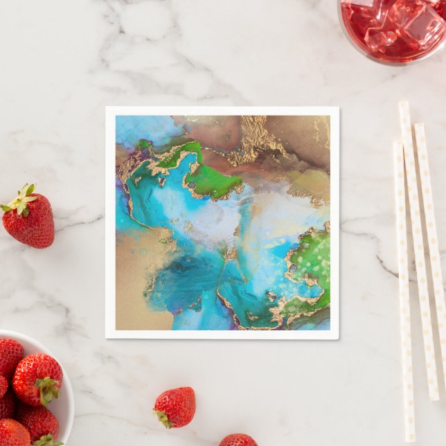 Geode Imitate goldblauer lila grüner Stein agate c Serviette (Beispiel)