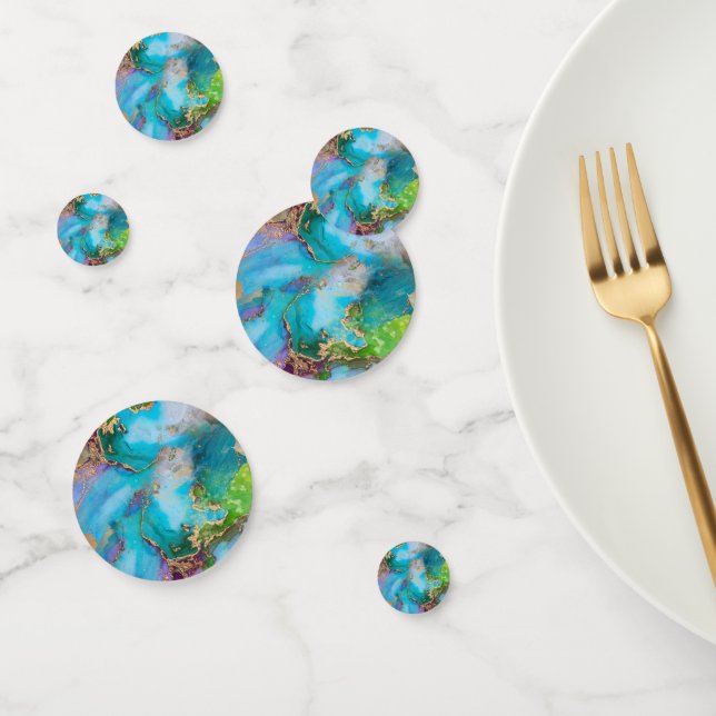Geode Imitate Goldblauer lila Pfauenchic-Agglomera Konfetti (Gruppe)