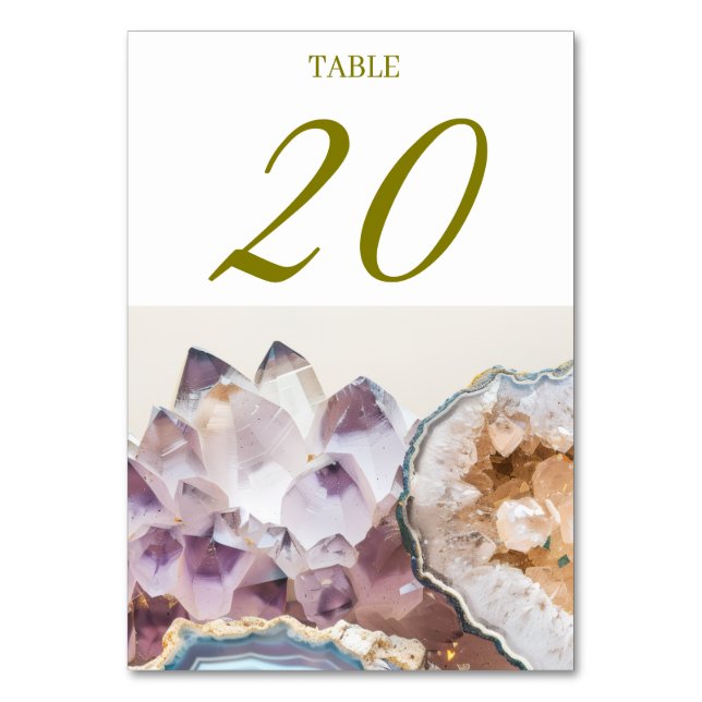 Geode Kristall Hochzeitstisch Karten (Vorderseite)