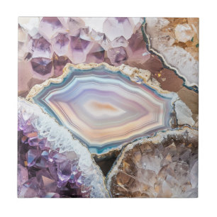 Geode-Kristall Kristall-Foto-Kachel Fliese
