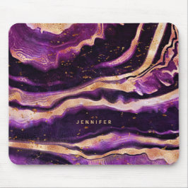 Geode Lila Pink Gold Abstrakt Agate Mousepad