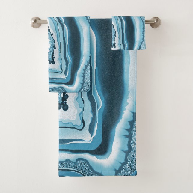 Géode moderne Abstraite Agate Bleu Géode (En situation)