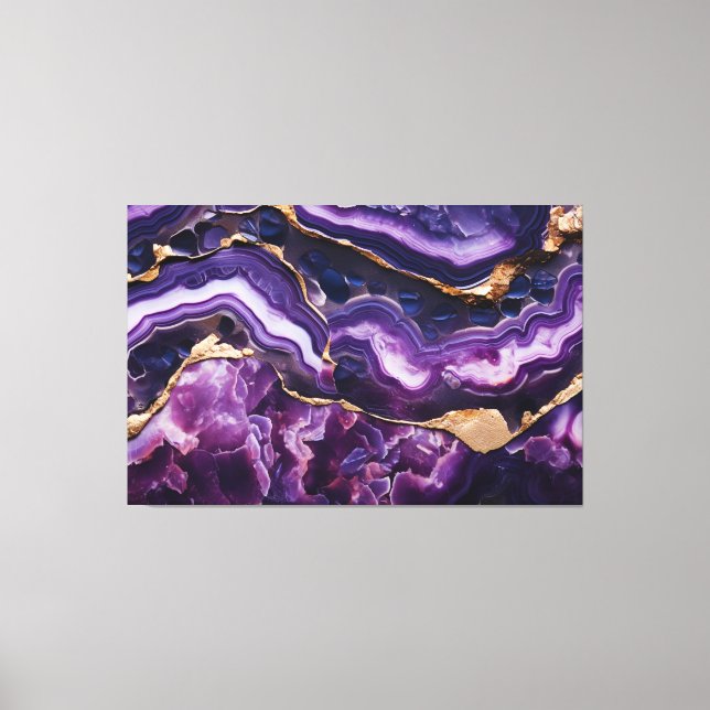 Geode Print in Amethyst Goede Wall Art Leinwanddruck (Vorderseite)
