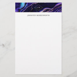 Geode Tief Lila Rose Gold Agate Briefpapier