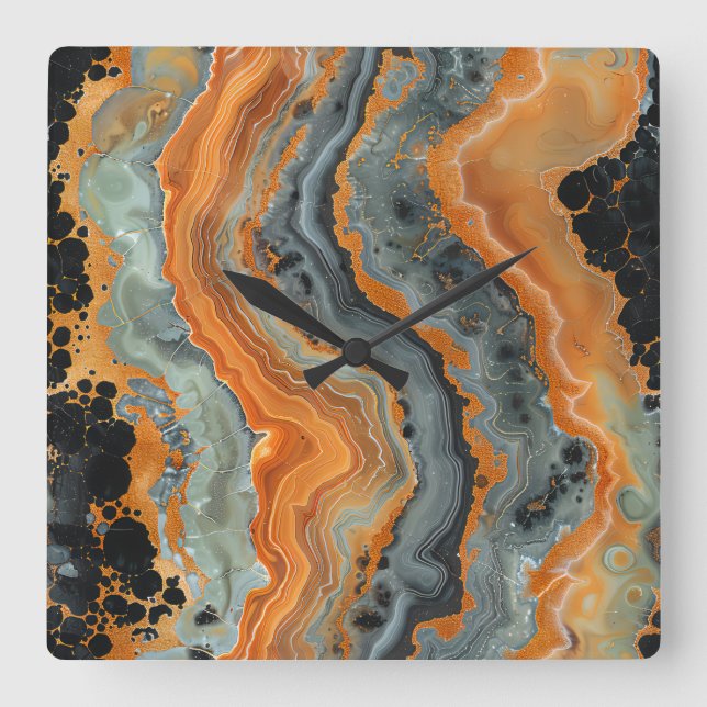 Geode Wall Clock Quadratische Wanduhr (Vorderseite)