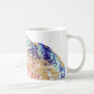*~* Geode Wasserfarbe Agate Gold Glitzer Rock Kaffeetasse