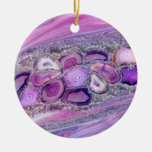 Geodenkristalldurchsatz - Lila und violett Keramik Ornament