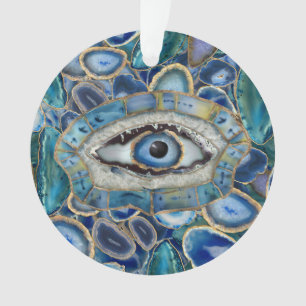Géodes et cristaux bleus de l'émulet des yeux ma