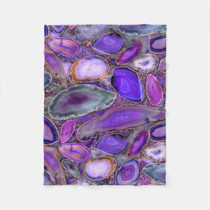 Geodes-Kristallmuster - Lila und violett Fleecedecke