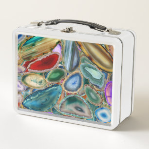 Geodes-Kristallmuster - Multicolor Metall Brotdose