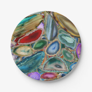 Geodes-Kristallmuster - Multicolor Pappteller