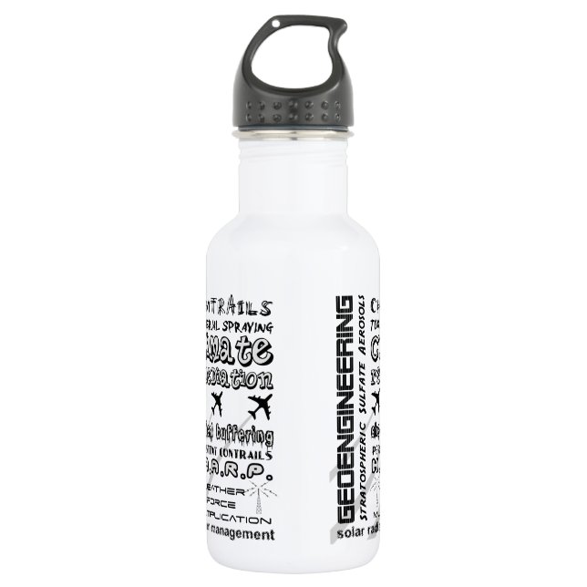 Geoengineering-Chemtrails giftige Aerosole Trinkflasche (Vorderseite)