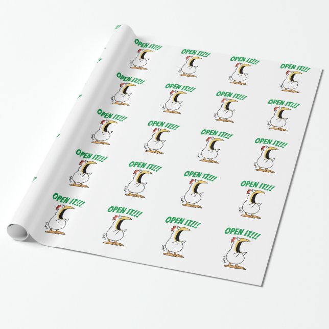 GEÖFFNET! Hühnchen rufen Geschenkpapier (Ungerollt)