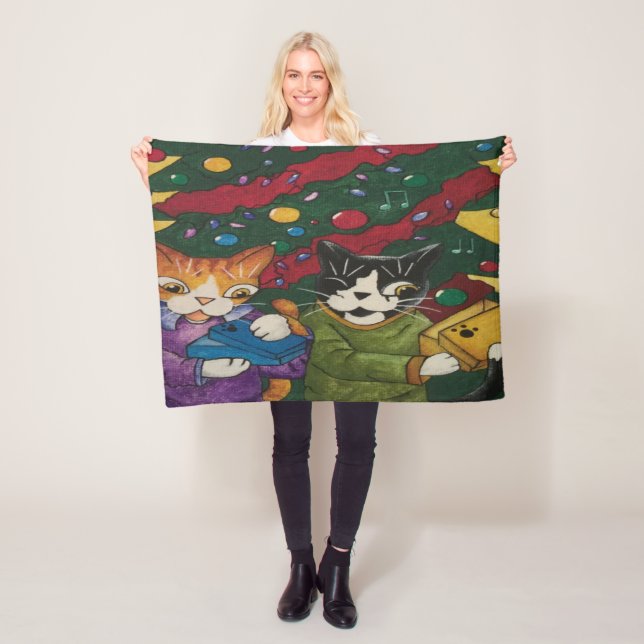 Geöffnete Präsentation Cat Fleecedecke (Beispiel)