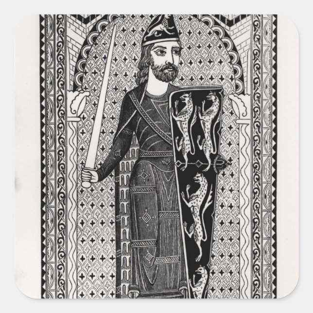 Geoffrey Plantagenet Quadratischer Aufkleber (Vorderseite)