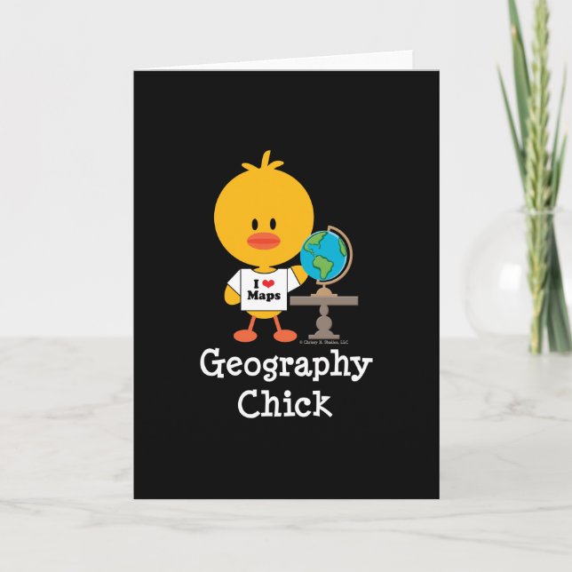 Geografie Chick Grußkarte Karte (Vorderseite)