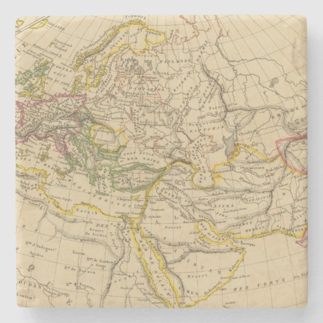 Geografie der Mittelalter Steinuntersetzer (Vorderseite)