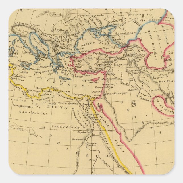 Geografie des Herodotus Quadratischer Aufkleber (Vorderseite)