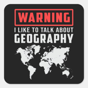 Geografie Lehrer Funny Map setzt Weltgeschenk fort Quadratischer Aufkleber