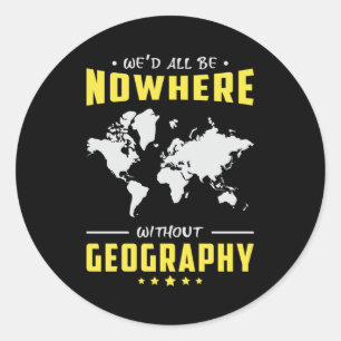 Geografie Lehrer Funny World Kontinente Kartengesc Runder Aufkleber