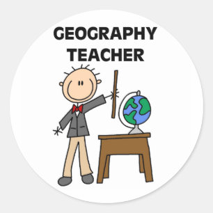 Geografie-Lehrer Runder Aufkleber