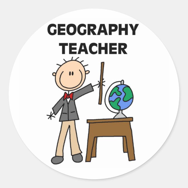 Geografie-Lehrer Runder Aufkleber (Vorderseite)