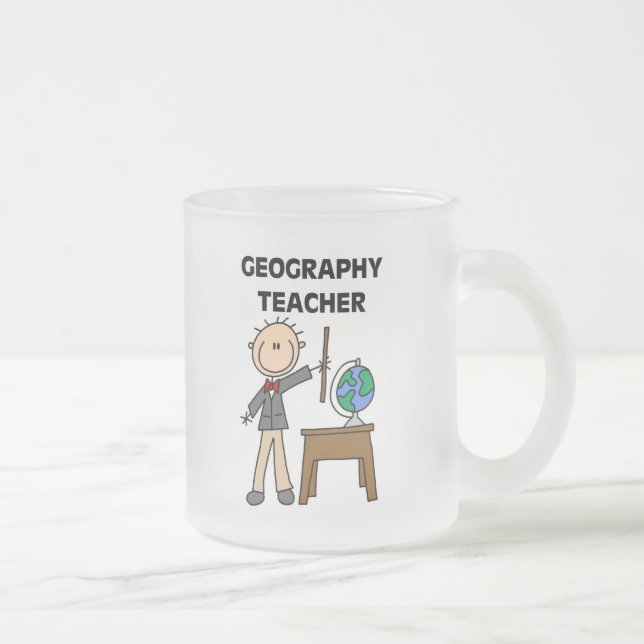 GEOGRAFIE-LEHRER T-Shirts und Geschenke Mattglastasse (Rechts)