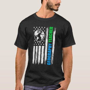 Geografie Lehrer US-Flaggengeographie Unterricht 1 T-Shirt