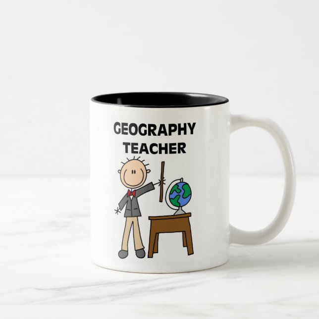Geografie-Lehrer Zweifarbige Tasse (Rechts)