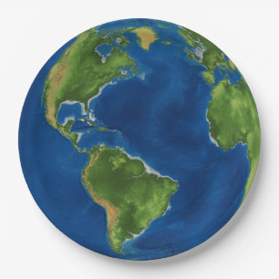 Geografisch lustige 3D-Illusion von Watercolor Ear Pappteller