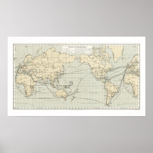 Geografisch-Statistische Weltkarte Poster (Vorne)