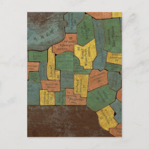Geografische Analyse des Staat von New York Postkarte