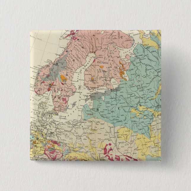 Geografische Karte Europa Button (Vorderseite)