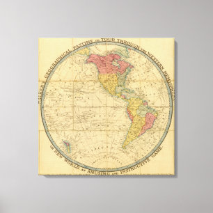Geografische Pastime-Karten für Walker Leinwanddruck