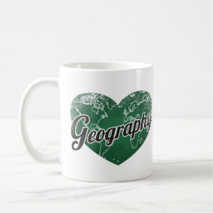 Geografische Retro-Herz-Blackboard-Liebe Kaffeetasse