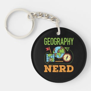 Geografischer Nerd Schlüsselanhänger