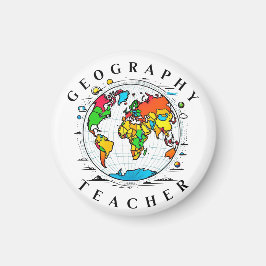 Geografisches Abzeichen mit farbenfroher Globe Magnet