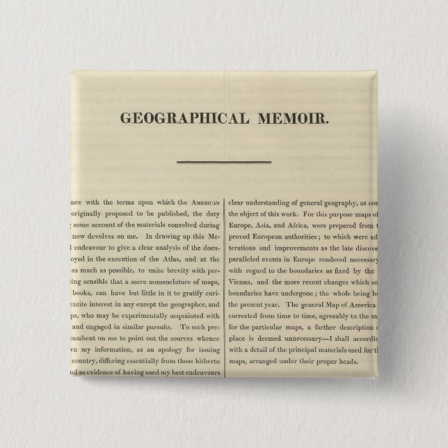 Geografisches Memoir 4 Button (Vorderseite)