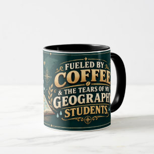 Geographie-Lehrer-Tasse: Kaffee, Tränen & Kartenun Tasse