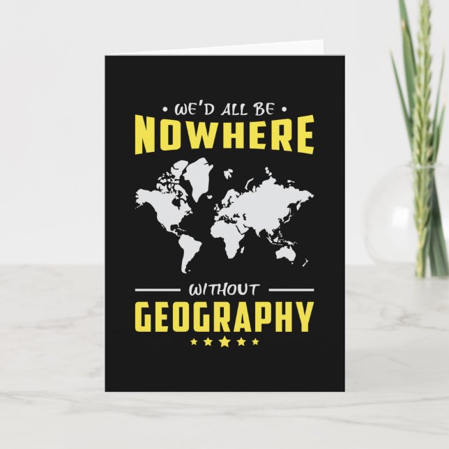Géographie Professeur Funny Monde Continents Carte (Devant)